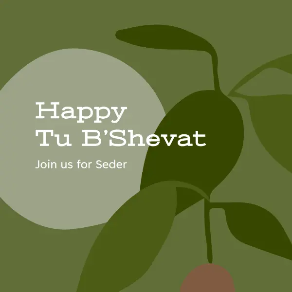 Happy Tu B'Shevat green organic-simple