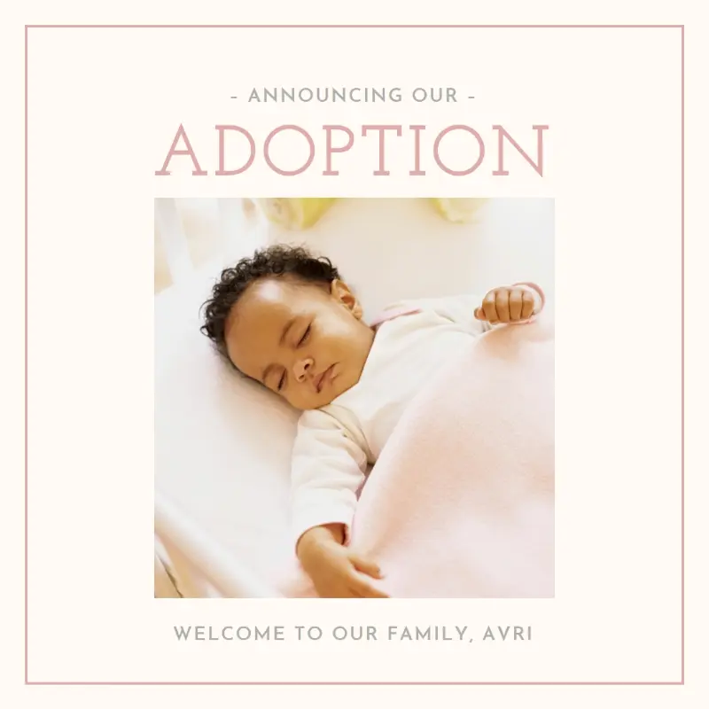 Adoption announcement white modern-simple