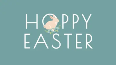 Hoppy Easter green modern-simple