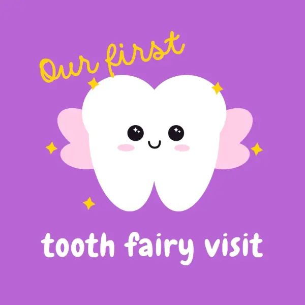 First brush with the tooth fairy purple whimsical-color-block