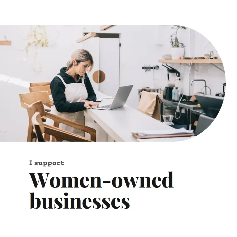 Support women-owned businesses white modern-simple