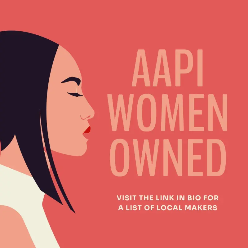 Support AAPI women-owned businesses orange modern-color-block