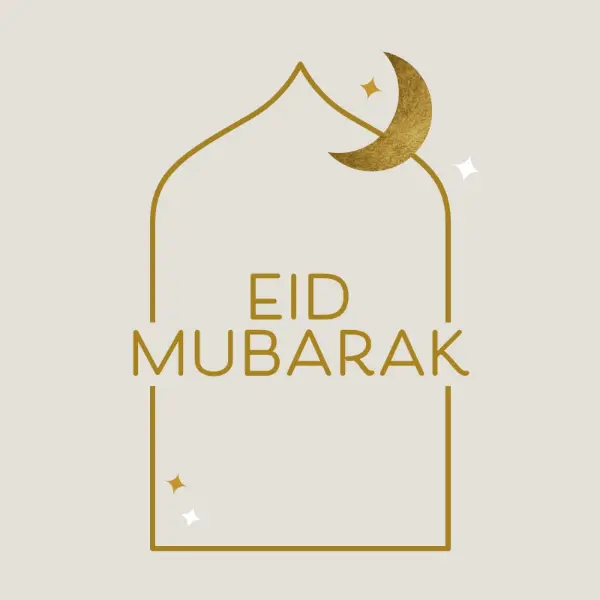 Eid Mubarak gray modern-simple
