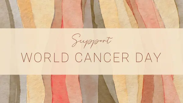 Supporting World Cancer Day yellow modern-simple