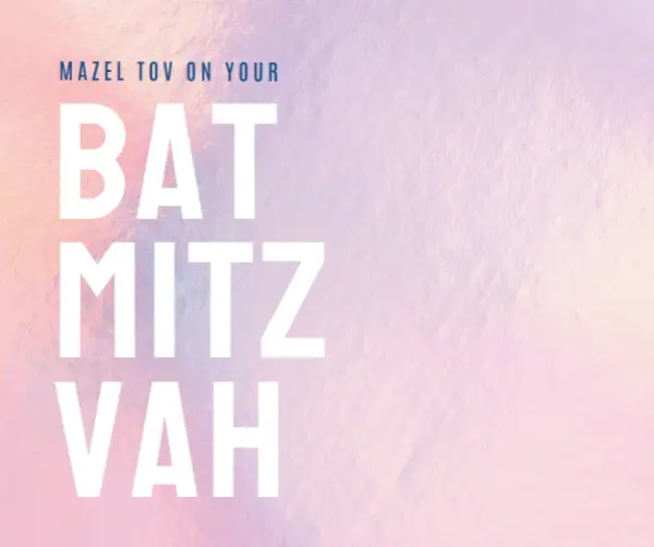 Celebrating your bat mitzvah pink modern-simple