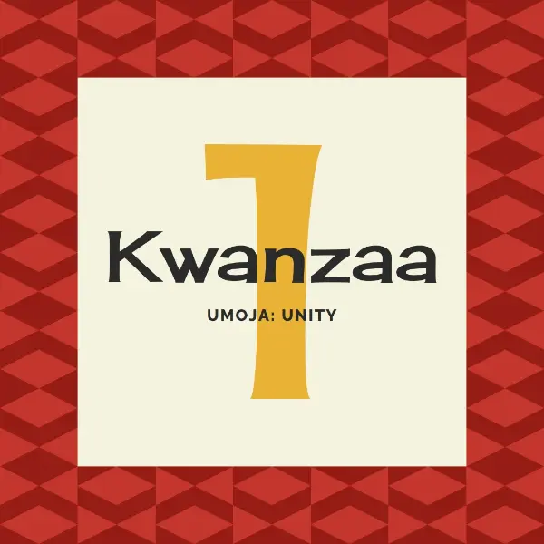 Unity for Kwanzaa yellow modern-geometric-&-linear