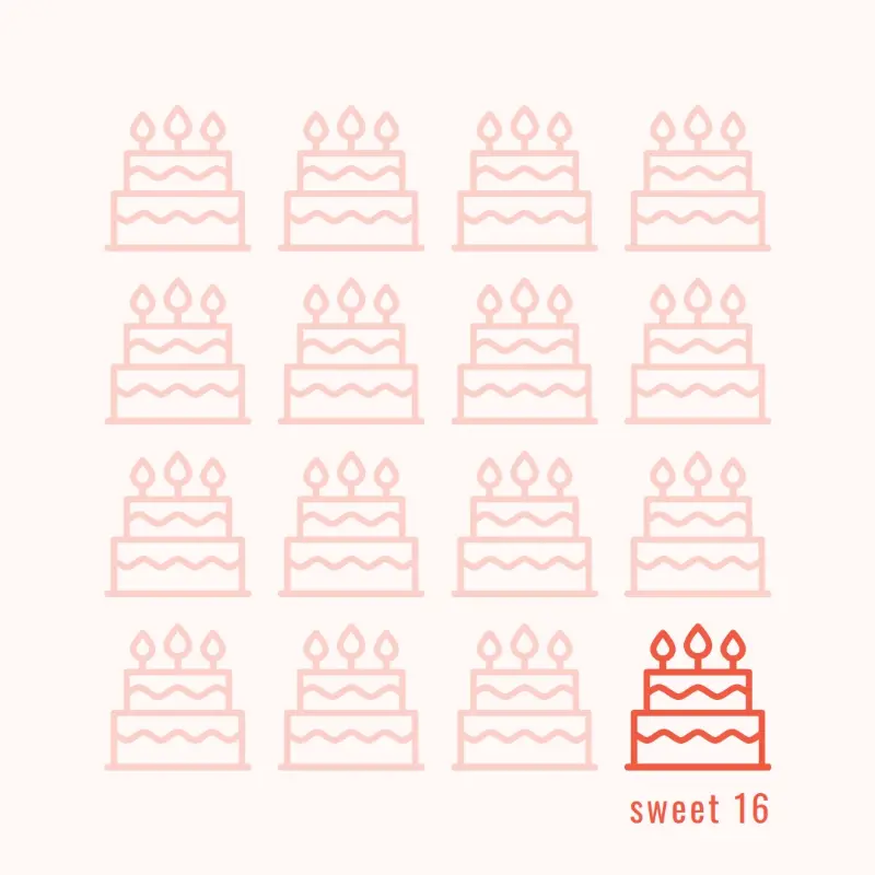 Sweet sixteen pink modern-simple