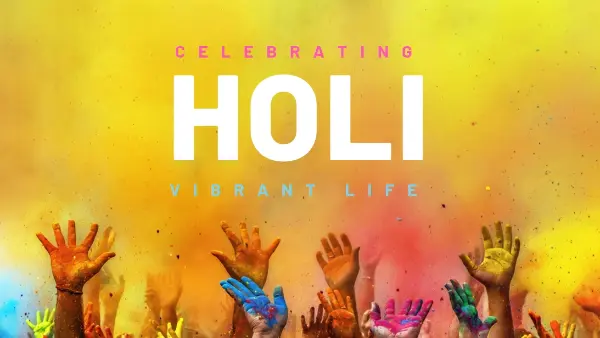 Holi festival of colors yellow modern-bold