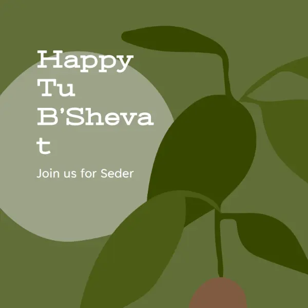 Happy Tu B'Shevat green organic-simple