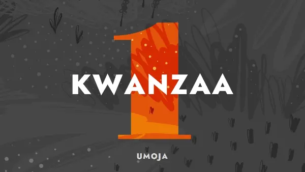 Celebrate the first day of Kwanzaa gray organic-simple