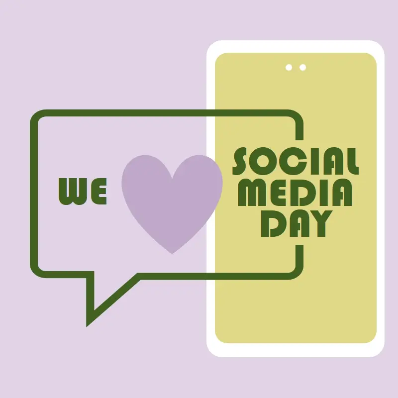 Happy Social Media Day purple modern-color-block