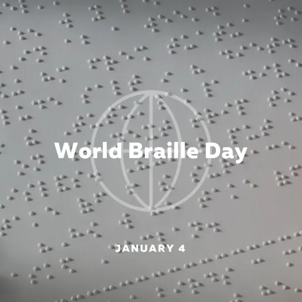 Celebrate World Braille Day gray modern-simple