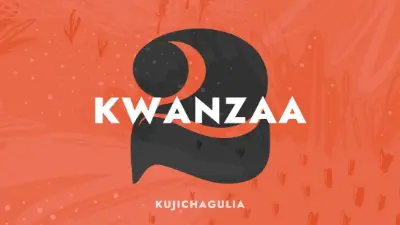 Celebrate the second day of Kwanzaa orange organic-simple