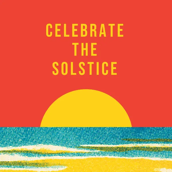 Celebrate the solstice red vintage-retro