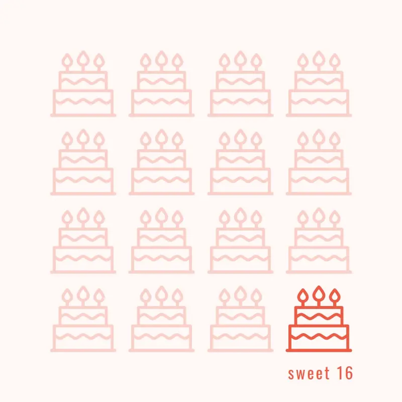 Sweet sixteen pink modern-simple