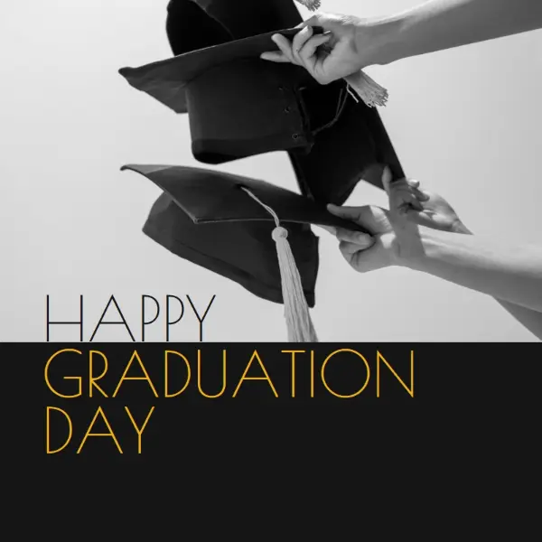 Happy graduation day black modern-simple