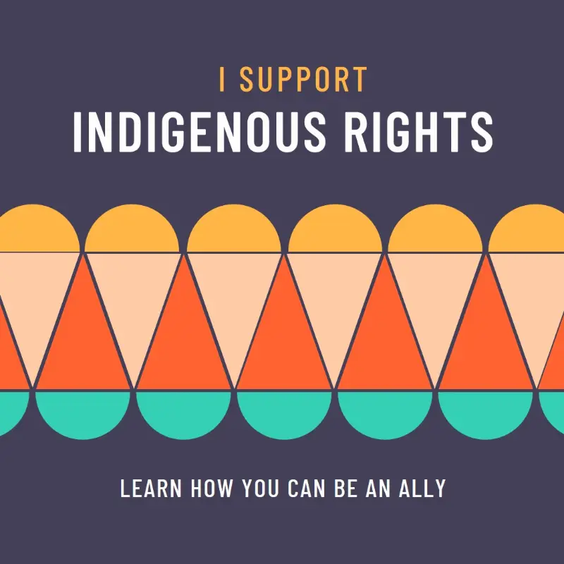 Support Indigenous rights blue modern-color-block