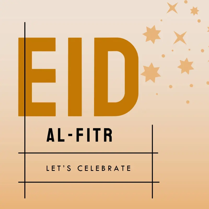 Let's celebrate Eid al-Fitr yellow modern-geometric-&-linear