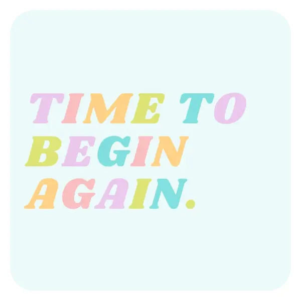 Begin again blue vintage-retro