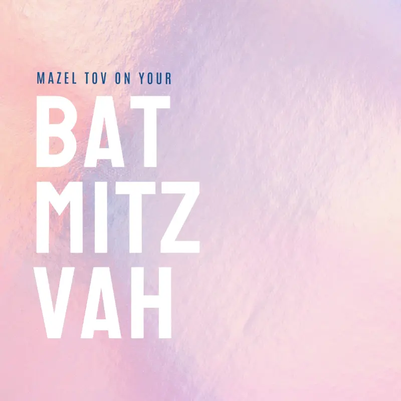 Celebrating your bat mitzvah pink modern-simple