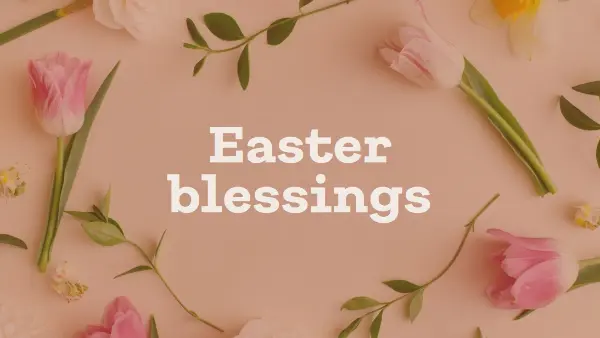Easter blessings pink modern-simple