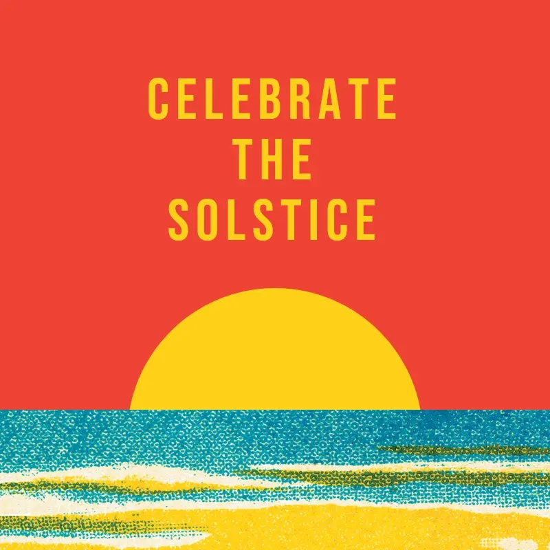 Celebrate the solstice red vintage-retro