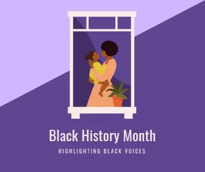 Honoring Black History Month purple modern-color-block