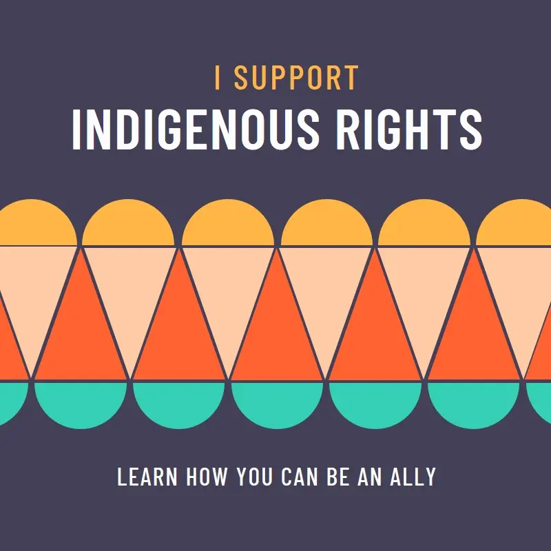 Support Indigenous rights blue modern-color-block