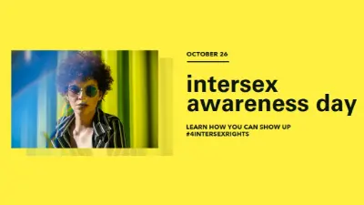 Show up for Intersex Rights yellow modern-bold