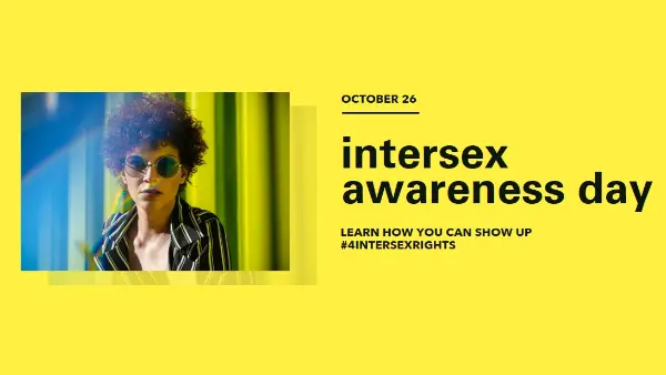 Show up for Intersex Rights yellow modern-bold