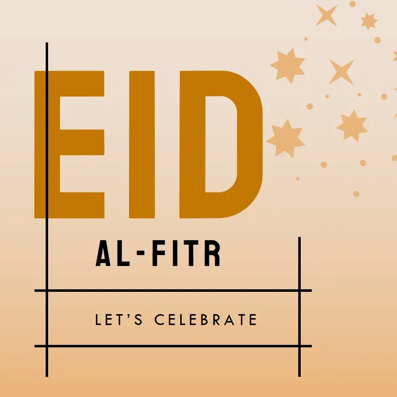 Let's celebrate Eid al-Fitr yellow modern-geometric-&-linear