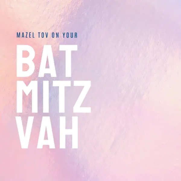 Celebrating your bat mitzvah pink modern-simple