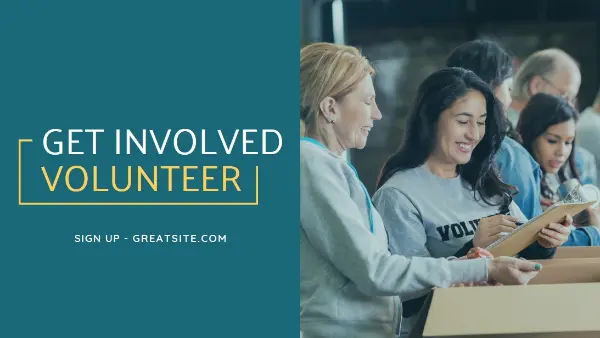 Let's cheer for volunteers blue modern-simple