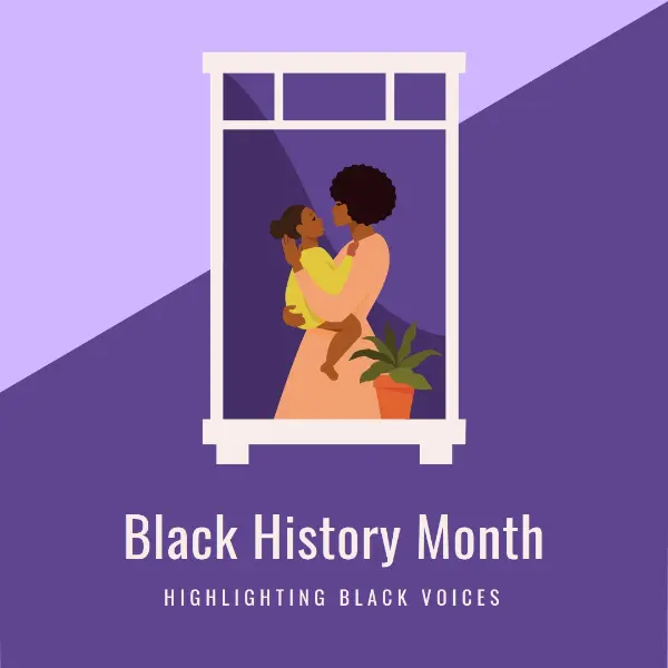 Honoring Black History Month purple modern-color-block