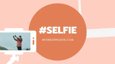 Selfie schtick orange modern-color-block