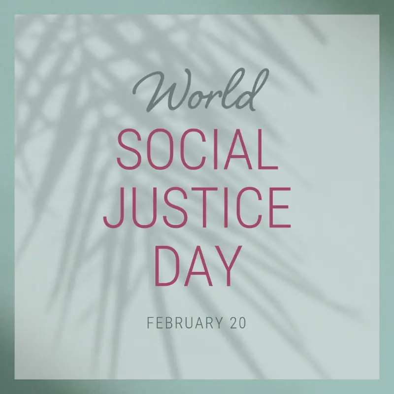 World Social Justice Day green modern-simple