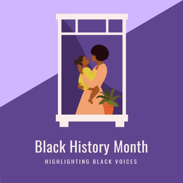 Honoring Black History Month purple modern-color-block