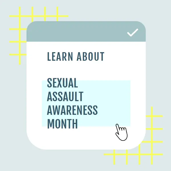 Learn about Sexual Assault Awareness Month blue vintage-retro