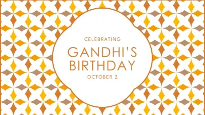 Honoring Gandhi on his birthday orange modern-simple