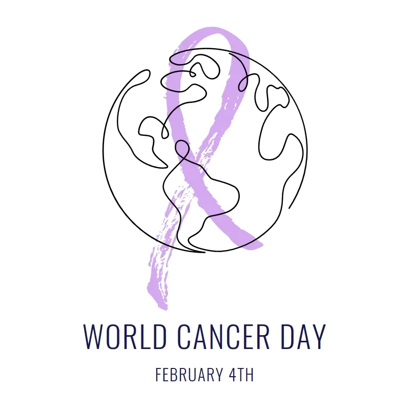 Recognizing World Cancer Day white whimsical-line