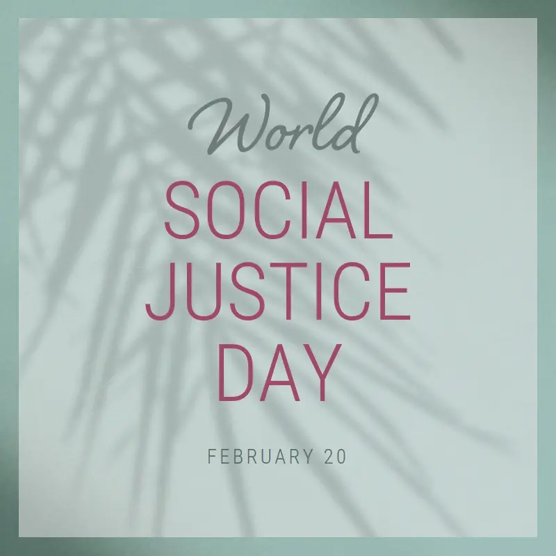 World Social Justice Day green modern-simple