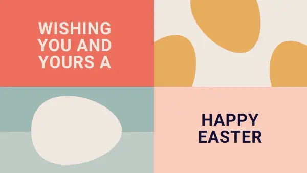 Happy Easter to you and yours orange modern-color-block