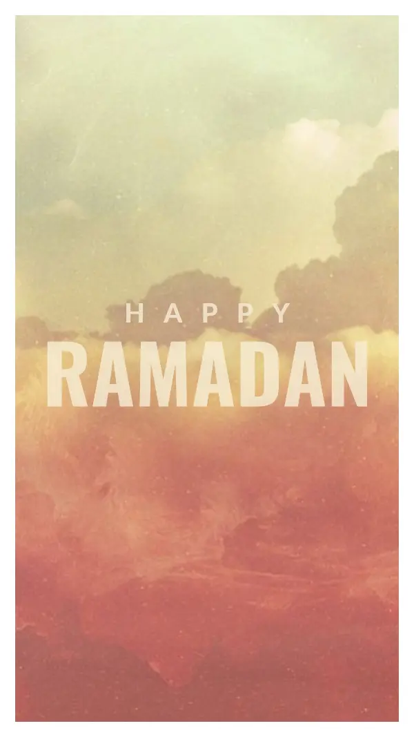 Happy Ramadan greetings orange vintage-retro