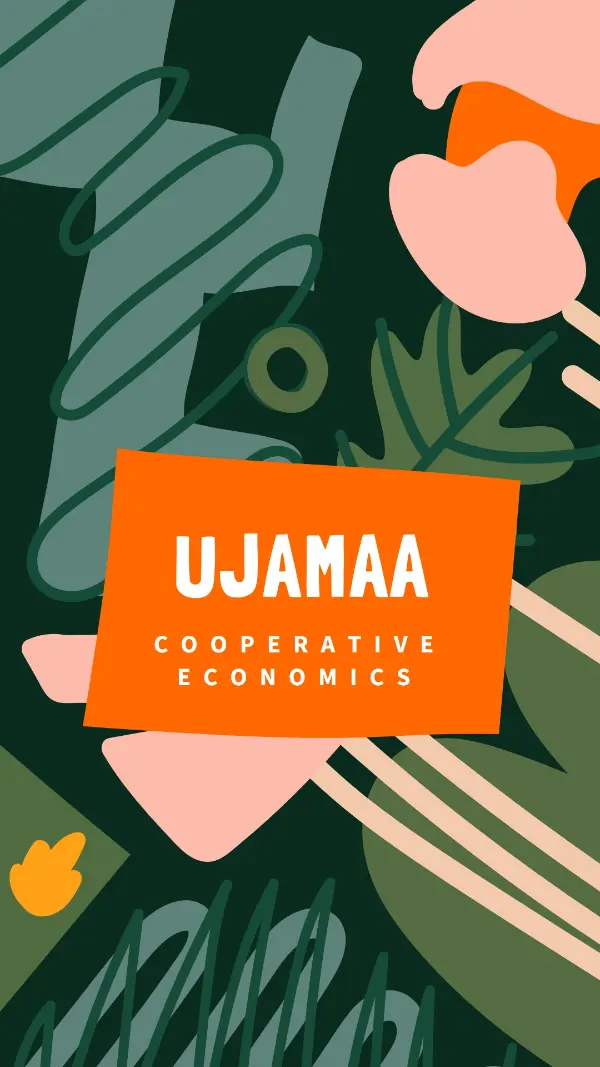 The Kwanzaa principle of Ujamaa green whimsical-color-block