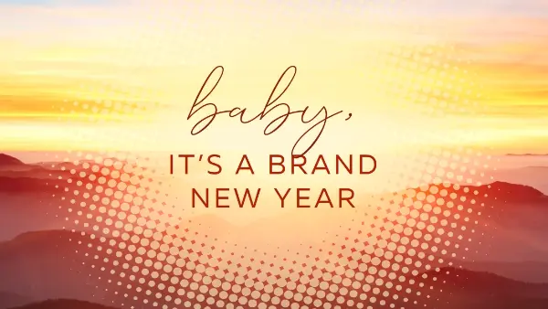 Baby new year yellow modern-simple