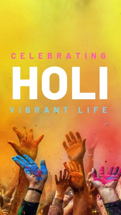 Holi festival of colors yellow modern-bold