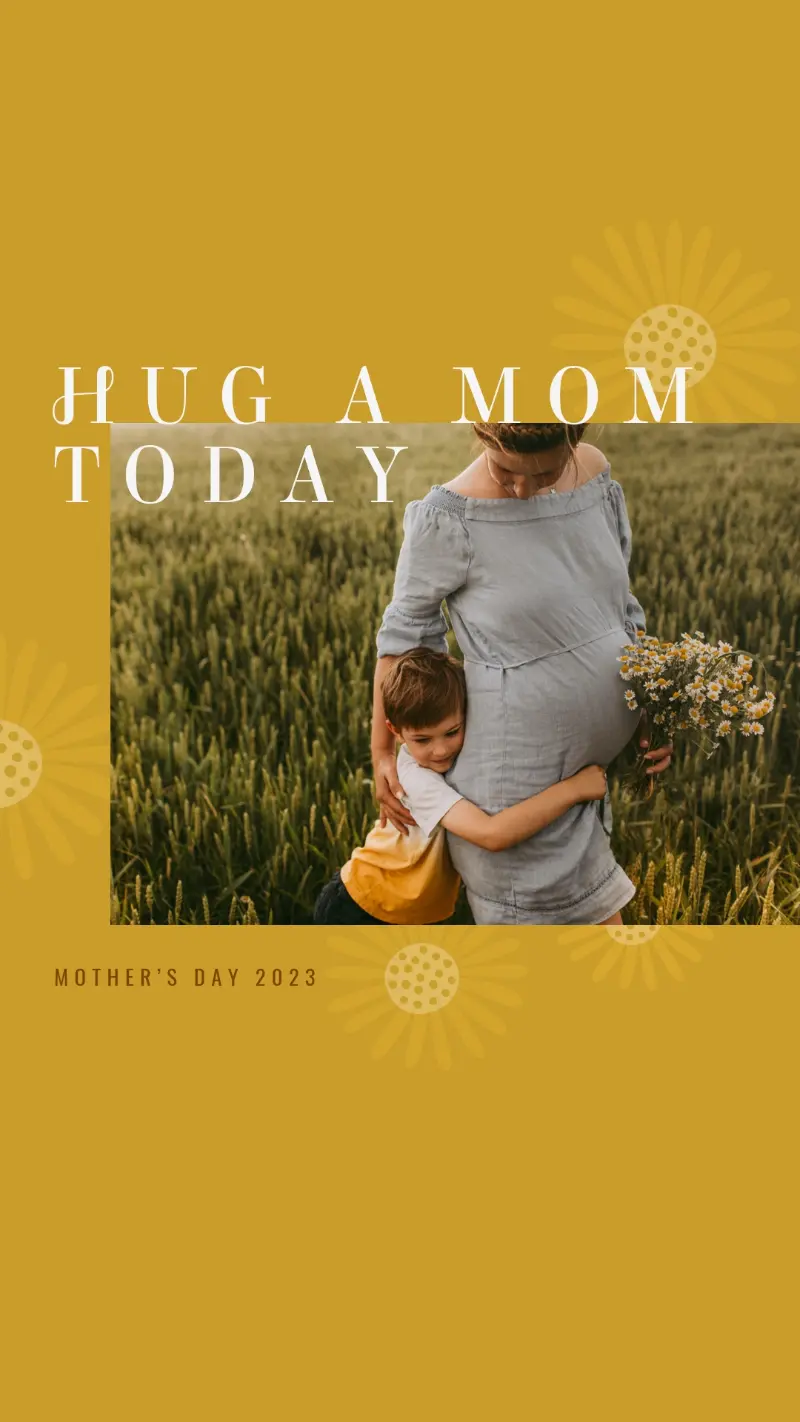 Give mom a hug yellow organic-boho