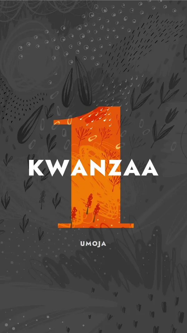 Celebrate the first day of Kwanzaa gray organic-simple