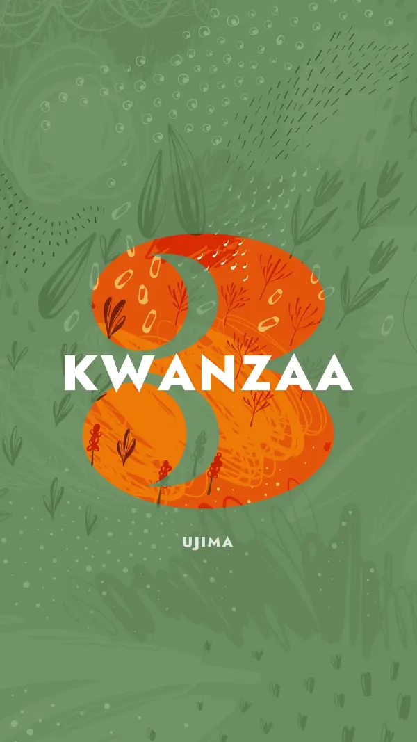 Celebrate the third day of Kwanzaa green organic-simple