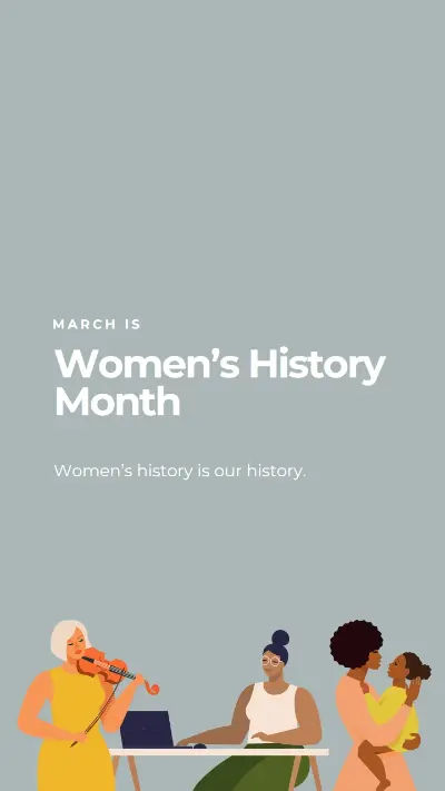 Celebrate Women's History Month gray modern-color-block